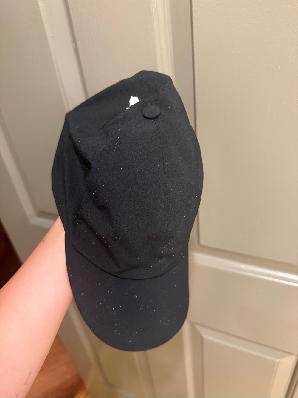 Black Baseball Cap with Subtle Speckle Detail